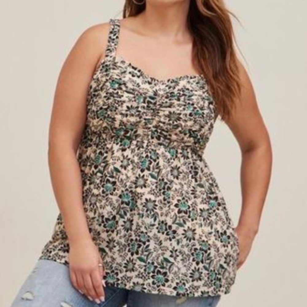 Torrid Floral Baby Doll Top - Picture 1 of 12